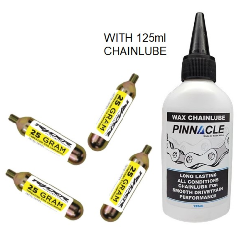 CO2 Inflation Cartridges - x4 25gram PLUS CHAIN LUBE