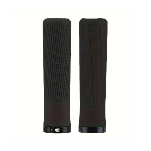 Rubber Lock-on Grips - Round Tapered - BLACK