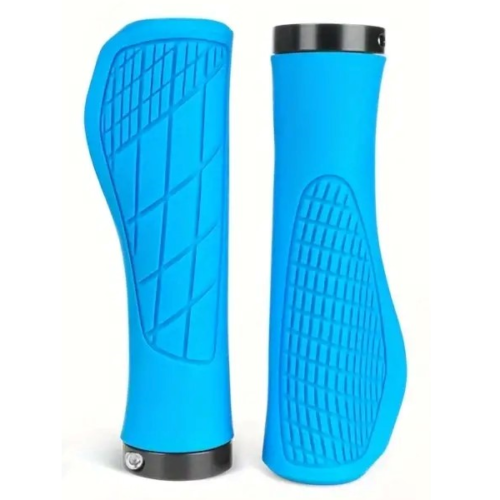 Rubber Lock-on Grips Palm Support - BLUE