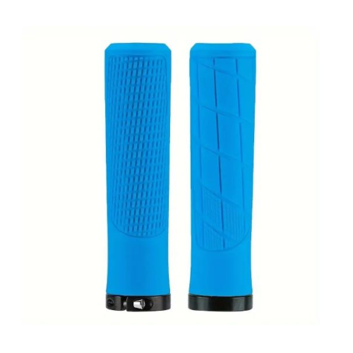 Rubber Lock-on Grips - Round Tapered - BLUE