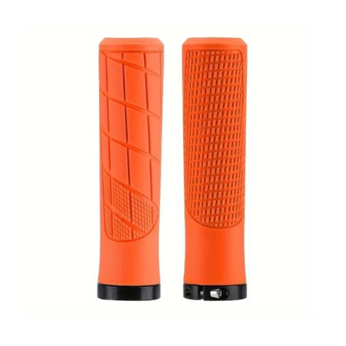 Rubber Lock-on Grips - Round Tapered - ORANGE
