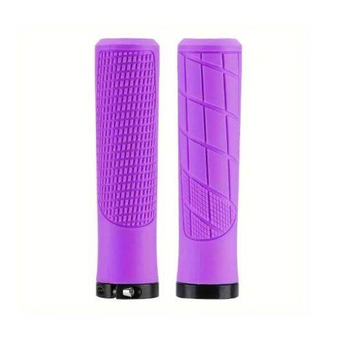 Rubber Lock-on Grips - Round Tapered - PURPLE