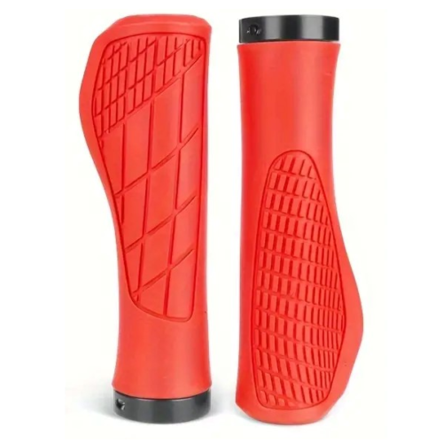 Rubber Lock-on Grips Palm Support - RED