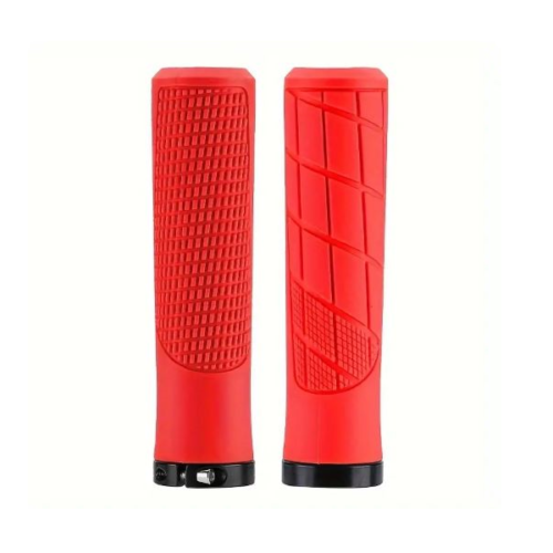 Rubber Lock-on Grips - Round Tapered - RED