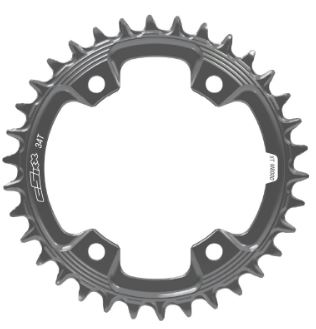 96bcd Round & Oval CHAINRINGS - ROUND, 34T