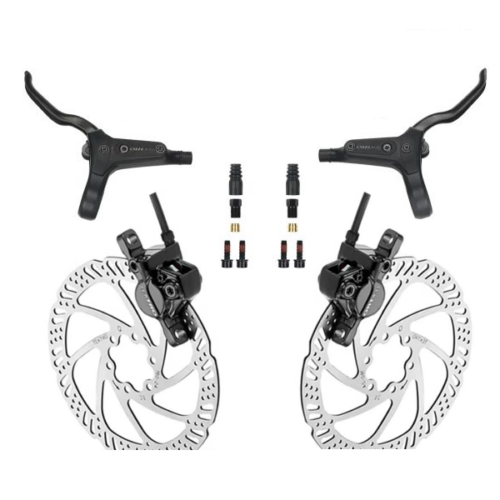 Tektro M285 Brakes Set Black - WITH ROTORS