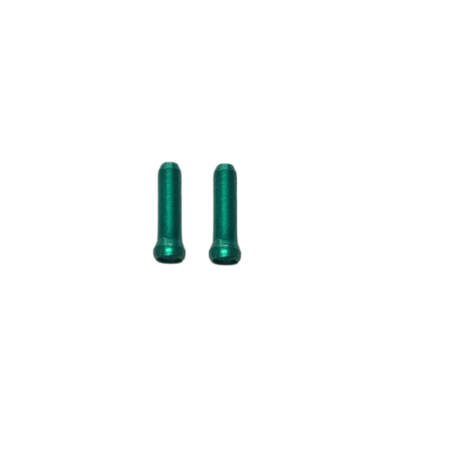 Pair of Aluminium Cable Ends - GREEN