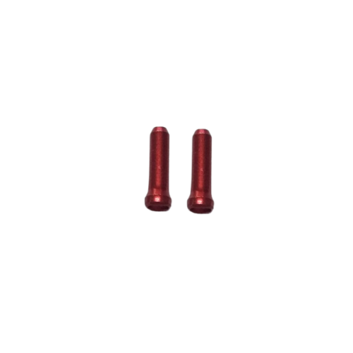 Pair of Aluminium Cable Ends - RED