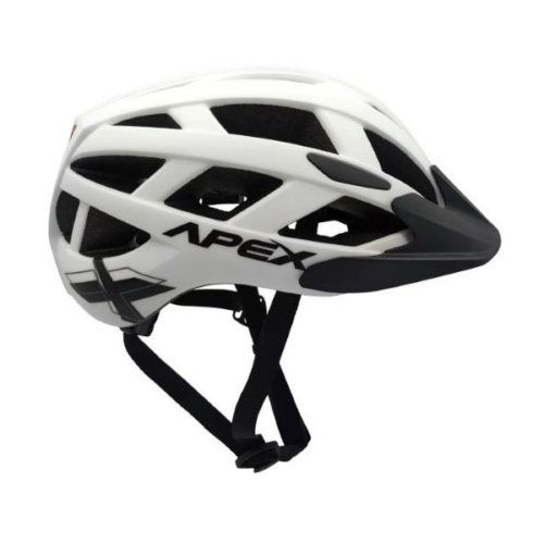 APEX Atom Helmet Adult Mtb - WHITE, LARGE